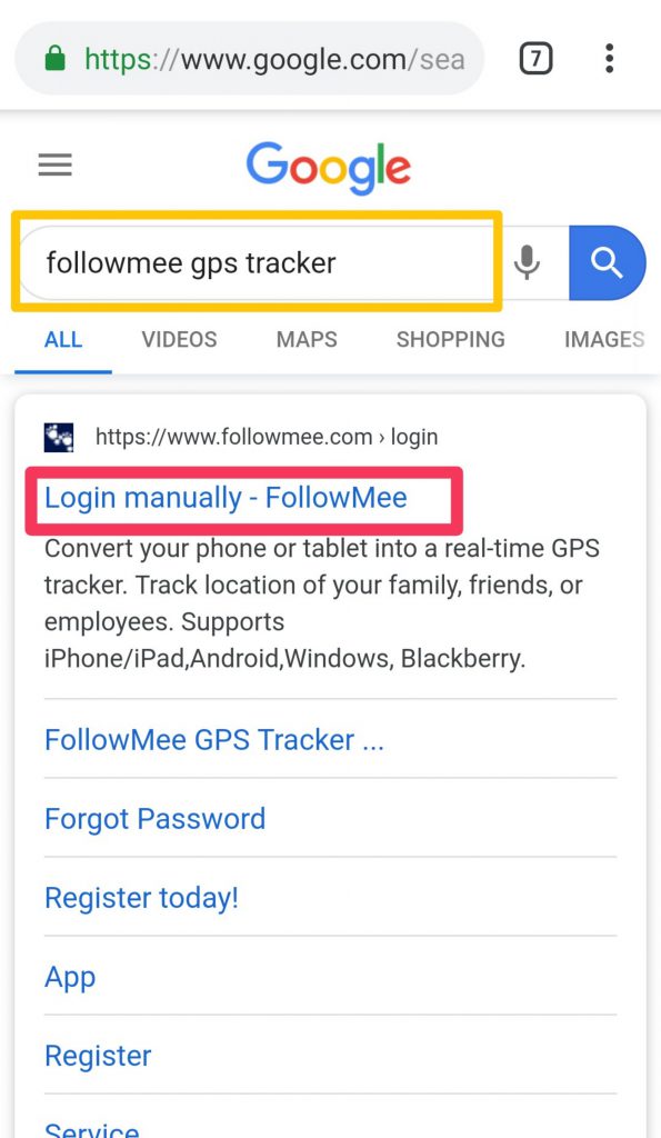 search followmee on google