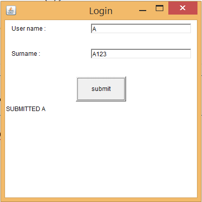 create a registration form using AWT.