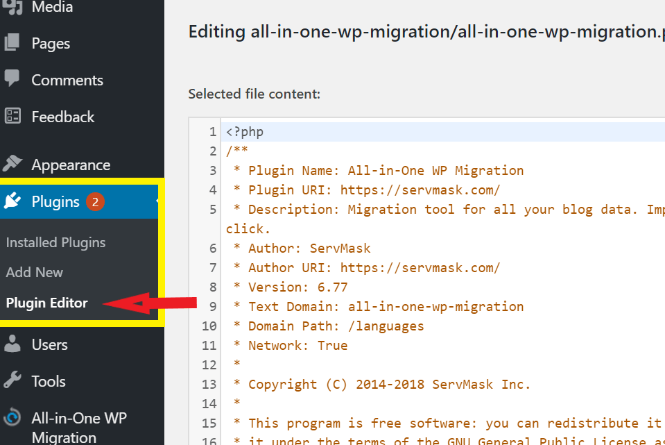 Increase the upload limit for All-in-One WP Migration Plugin