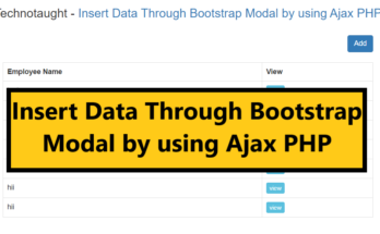 Insert Data Through Bootstrap Modal by using Ajax PHP